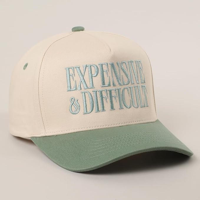 MIRMARU Two-Tone Vintage Canvas Trucker Hats for Men & Women, Adjustable Size Baseball Caps with Trendy Embroidered Design