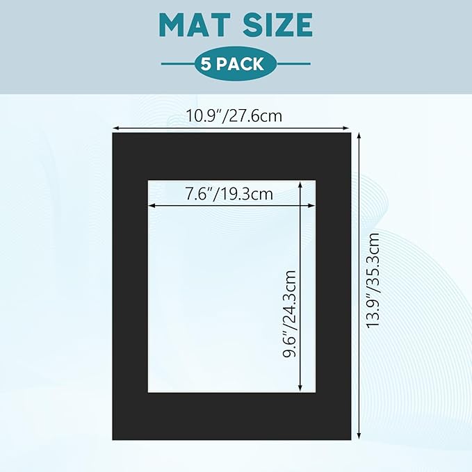 ZBEIVAN 11x14 Black Picture Mats - Image 2