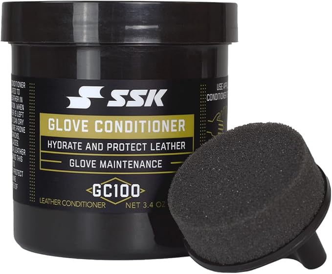 SSK Glove Conditioner with Applicator-Baseball & Softball Glove Maintenance-Hydrates & Protects Leather GC100