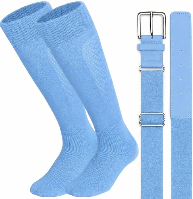 Baseball Socks and Belt Combo for Youth Adult Softball Sock Belt for Boys and Girls
