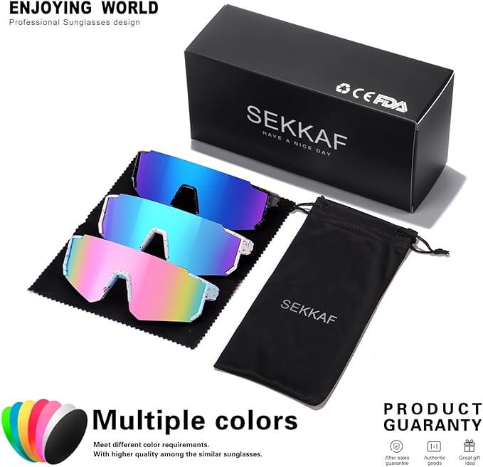 SEKKAF Youth Baseball Sunglasses Kids Sports Sunglasses for Boys Girls Softball Cycling Glasses UV400 Protection