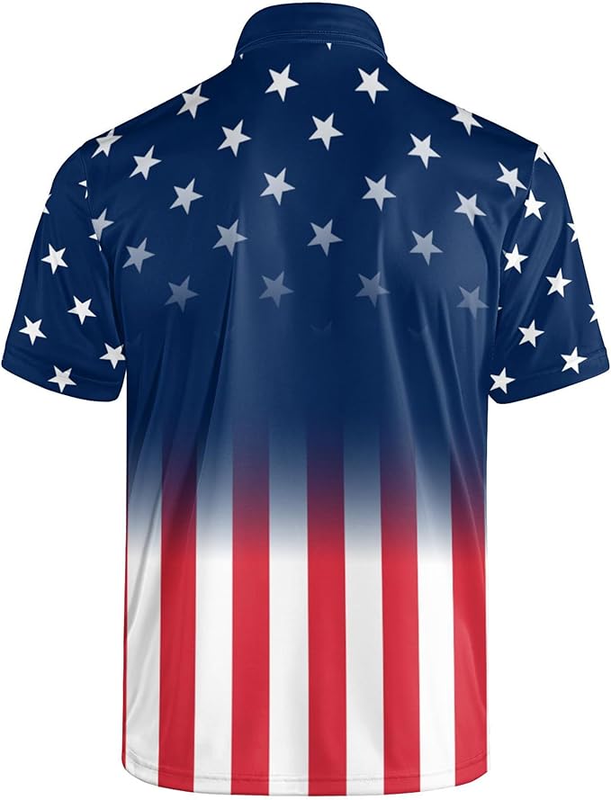 Golf Polo Shirts for Men Funny Print Short Sleeve Golf Shirts Performance Golf Polos