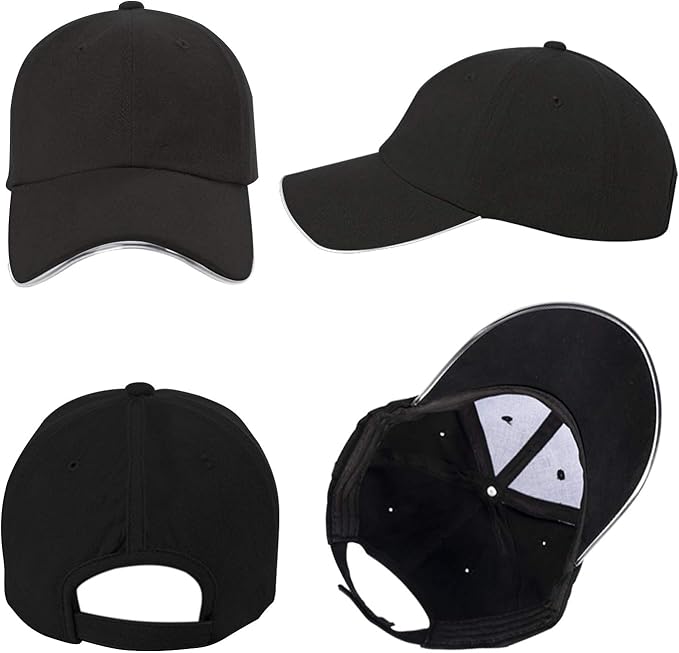 JIGUOOR LED Hat Light Up Baseball Cap Flash Glow Party Hat Rave Accessories for Festival Club Stage Hip-hop Performance