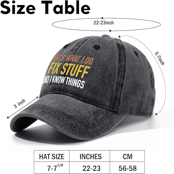 Humor Saying Adjustable Washed Cotton Baseball Cap, Funny Retro Trucker Hat Gift for Men Women Dad Husband Coworker