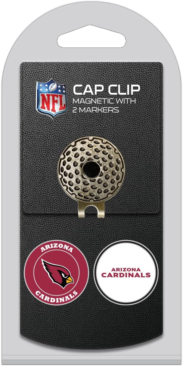 Team Golf NFL Golf Cap Clip with 2 Removable Double-Sided Enamel Magnetic Ball Markers, Attaches Easily to Hats
