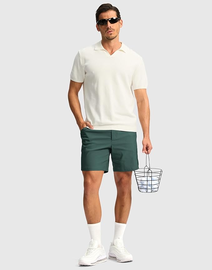 G Gradual Men's Golf Dress Shorts 5"/ 7"/ 9" Stretch Casual Work Flat Front Shorts for Men with 3 Pockets Quick Dry