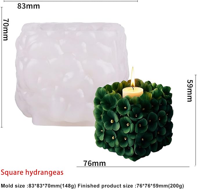Peony Bouquet Candle Soap Molds, 3D Peony Silicone Mold - Image 5