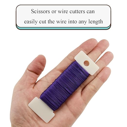 HAHIYO 26Gauge Purple Metal Floral Wire - Image 3