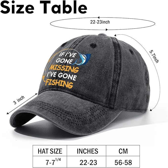 Fishing Adjustable Cotton Baseball Cap, Funny Trucker Hat Gift for Men Women Grandpa Dad Fishing Lover Fisherman
