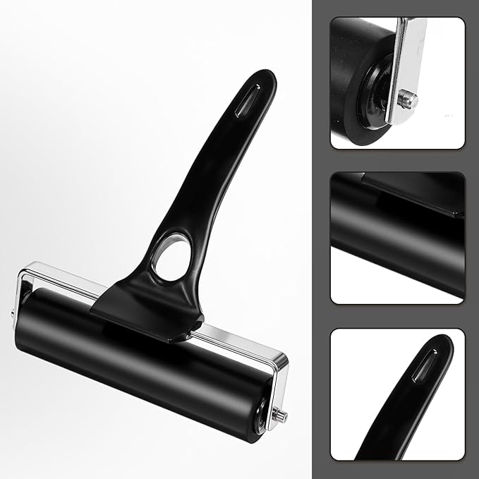 6 Pcs Rubber Roller, 4.7 Inches Black Rubber Brayer Roller - Image 3