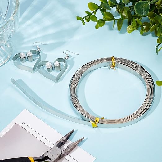 BENECREAT 19.7 Feet 32Gauge Flat Nickel Silver Wire, 8mm Wide Flat Bezel White - Image 4