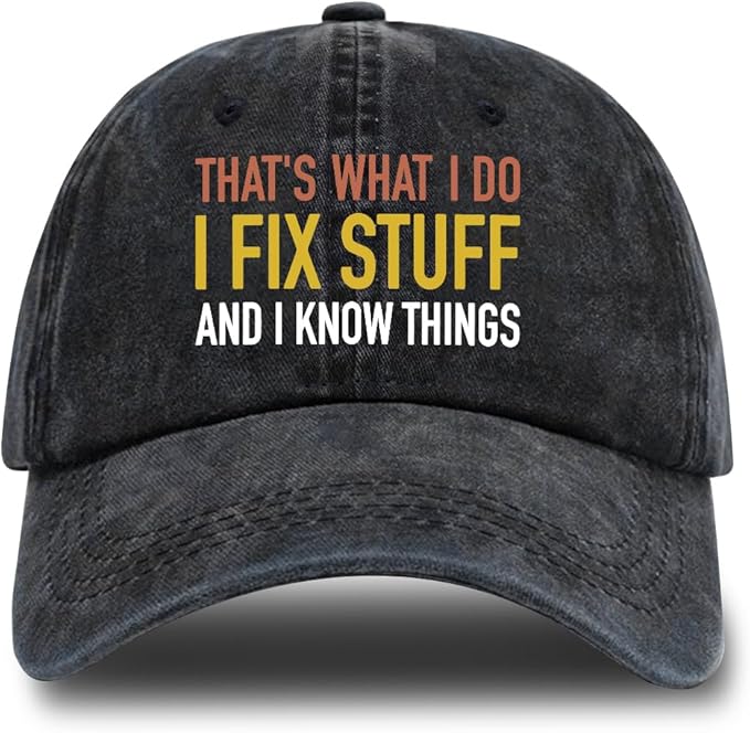 Humor Saying Adjustable Washed Cotton Baseball Cap, Funny Retro Trucker Hat Gift for Men Women Dad Husband Coworker