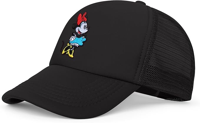 Disney Adult Trucker Hat, Minnie Mouse Mesh Snapback Baseball Cap