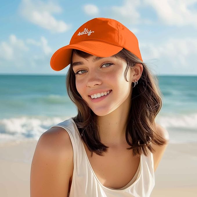 DALIX Salty Embroidered Cotton Beach Baseball Cap Adjustable Dad Hat Womens