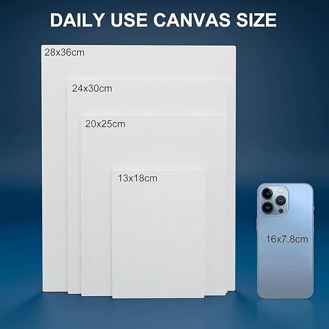 Artkey Canvases for Painting 8x10 Inch 12-Pack, 10 oz Primed 100% Cotton White - Image 6