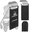 Universal Golf Stroller Attachment,Stroller Golf Bag for 6 Clubs + Putter,Golf Club Holder for Stroller with 3 Storage Pockets,Baby Caddy Golf Bag with Travel Pouch,Perfect Golf Gift for Parents