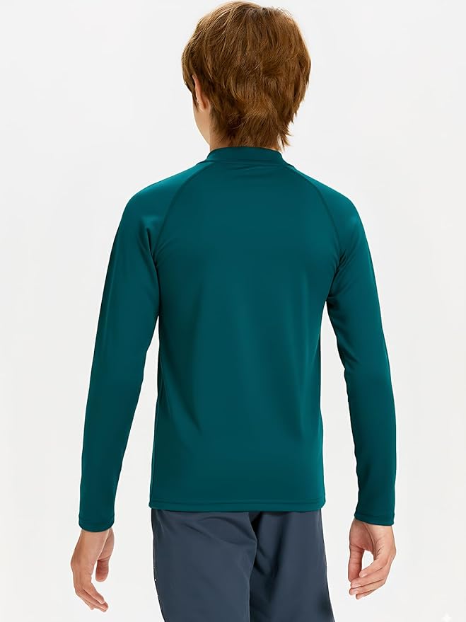 DEVOROPA Youth Boys Compression Thermal Shirt Long Sleeve Kids Fleece Baselayer Soccer Baseball Undershirt Slim/Regular/Husky