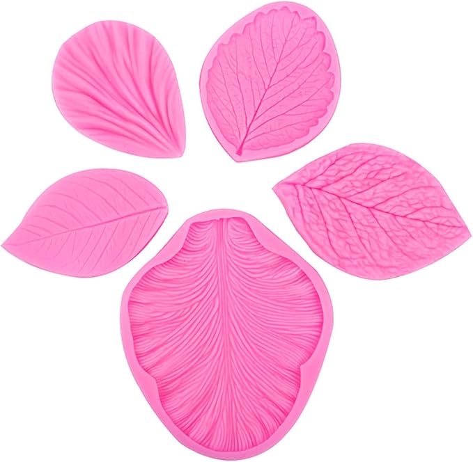 Flower Silicone Veiner Mold Set, Fondant Flower Veining Mold Tulip Orchid Molds - Image 3