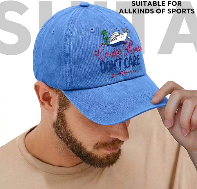 Cruise Adjustable Washed Cotton Baseball Cap, Funny Boat Retro Trucker Hat Gift for Men Women Dad Husband Crewman