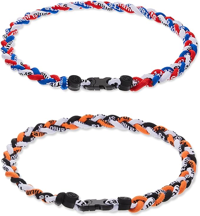 Junkin Baseball Necklaces Three Braided Rope Titanium Necklace for Fans Team Gifts Boys Men Player Softball Sports
