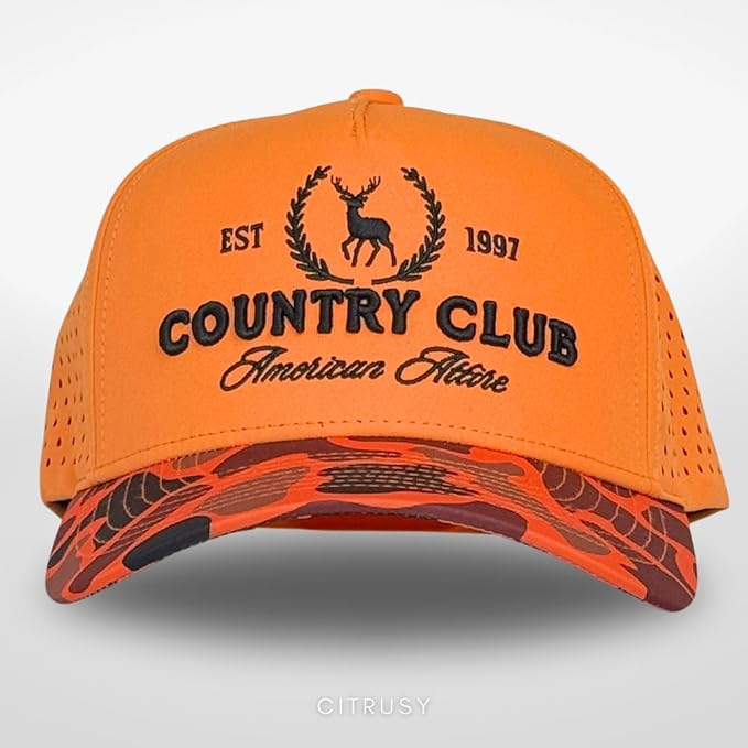 CITRUSY Athletic Trucker Golf Hat | Performance Mens 5 Panel Cap | Cool Breathable Waterproof Workout Running Snapback