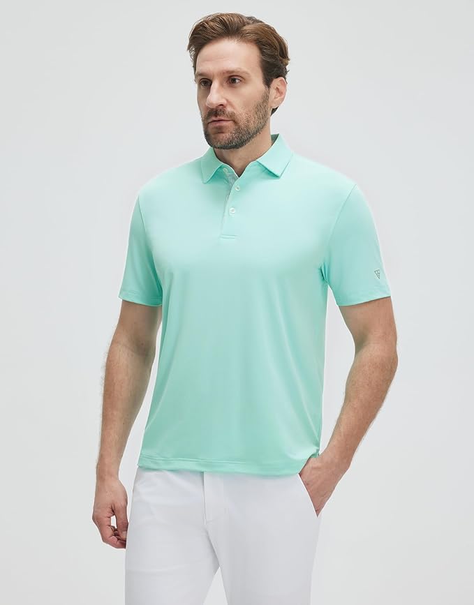 Mens Polo Shirts Short and Long Sleeve Casual Solid Stylish Dry Fit Performance Designed Collared Golf Polo Shirts for Men