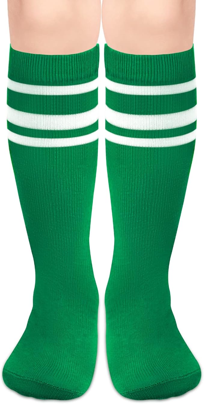 Sarfel Kids Soccer Socks Toddler Soccer Socks Girls Boys Soccer Socks Kids Tube Socks with Stripes Toddler Knee High Socks