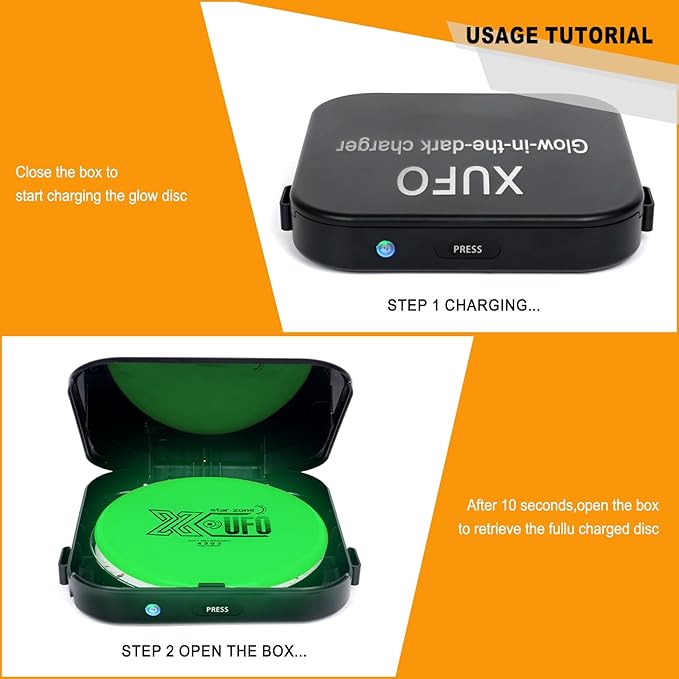 X-UFO Fast-Charging Golf Disc LED Charging Case Portable Night Golf Disc Gear—The Ideal Choice for Night Training and Tournaments