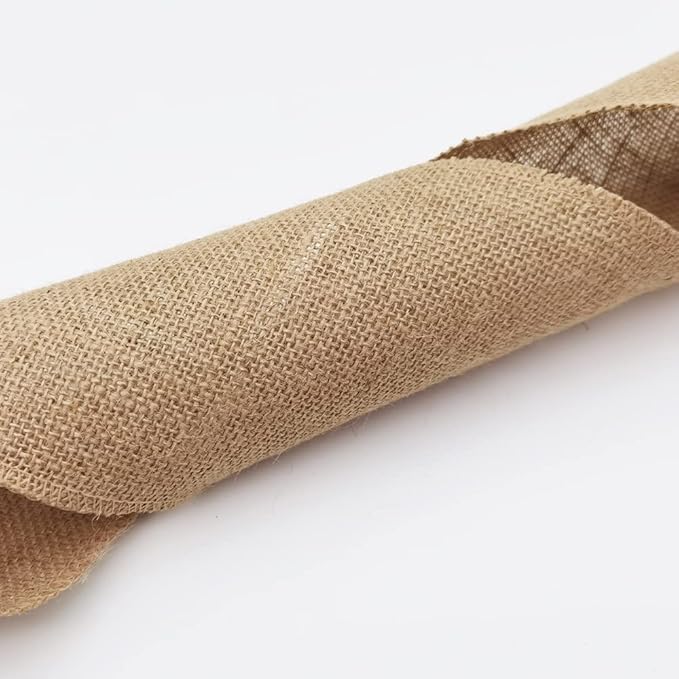 INSPIRELLE 6" Natural Burlap Fabric Roll 10 Yards Jute Ribbon - Image 3