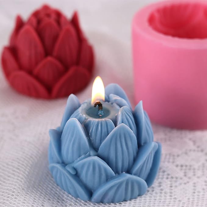 Lotus Flower Silicone Soap Mold Candle Mold Fondant Chocolate Cake Candy Mould - Image 3