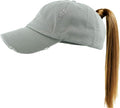Classic Plain Ponytail Messy High Bun Headwear Adjustable Cotton Trucker Mesh Glitter Hat Baseball Cap