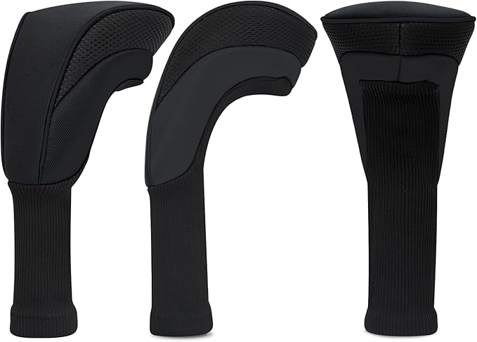 Golf Club Head Covers for Woods 3/4/5/6 Pieces Long Neck Mesh Sports Golf Club Headcovers Set with Interchangeable No. Tags 3 4 5 6 7 X Golf Accessories for Men Women