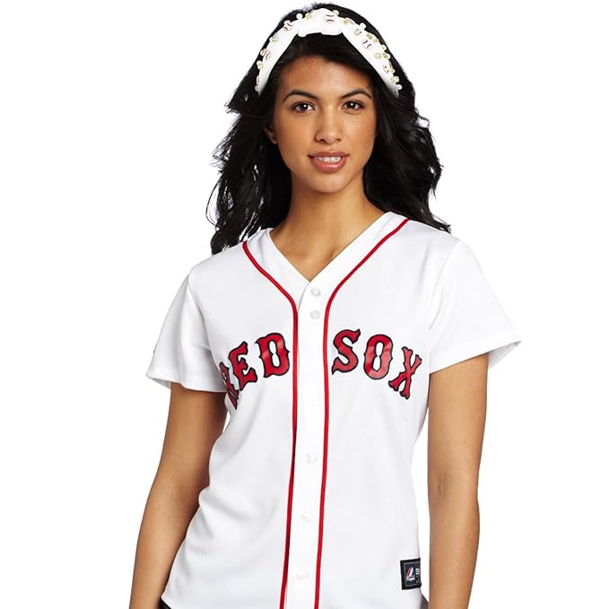 Baseball Headbands for Women Crystal Baseball Embellished Wide Top Knot Headband for Women Game Day Hair Accessories (White)