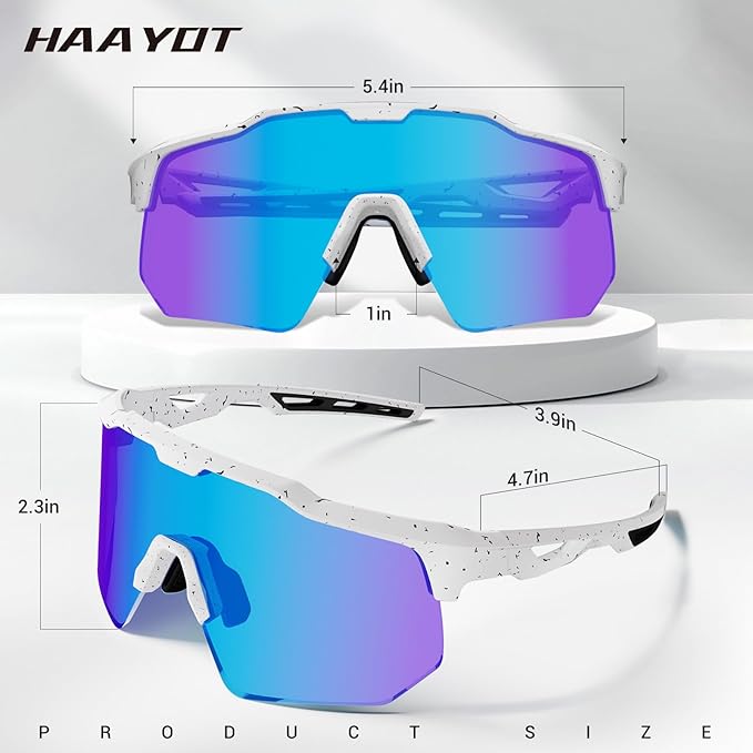 HAAYOT Polarized Sports Sunglasses for Men Women Youth Baseball Cycling Running Softball Biking Glasses 5 Lenses