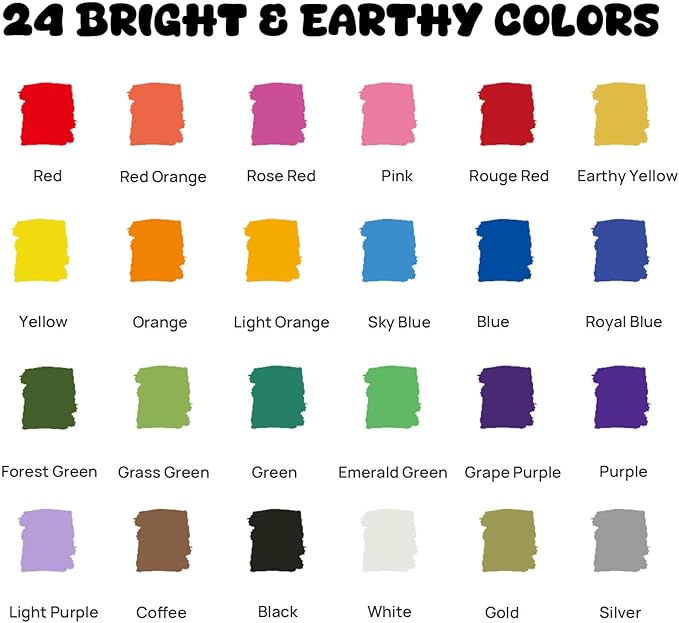 24 Dual Tip Acrylic Paint Markers, Fine Tip and Dot Tip Acrylic Paint Pens - Image 6