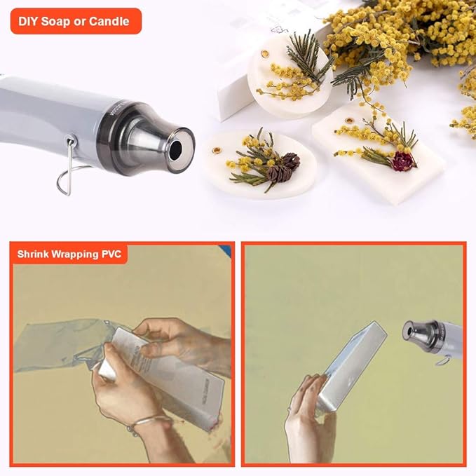 Homidic Heat Gun Upgraded to 662℉, Dual-Temperature Professional Heat Tool - Image 6