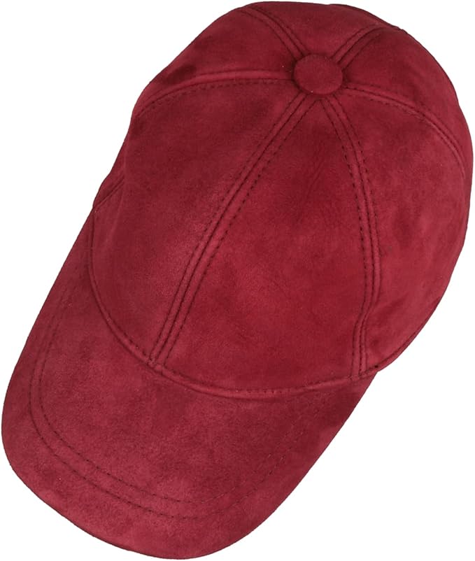 Suede Leather Baseball Cap – Unstructured 6 Panel Adjustable Strapback Hat for Men & Women
