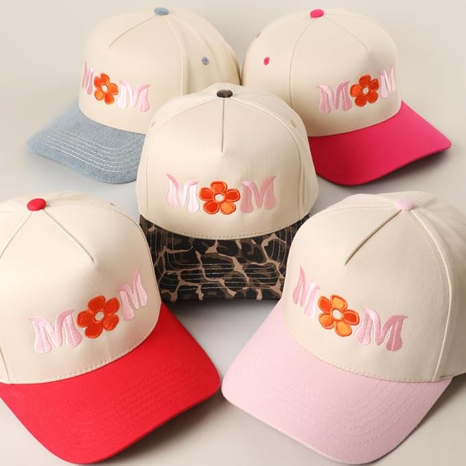 MIRMARU Two-Tone Vintage Canvas Trucker Hats for Men & Women, Adjustable Size Baseball Caps with Trendy Embroidered Design