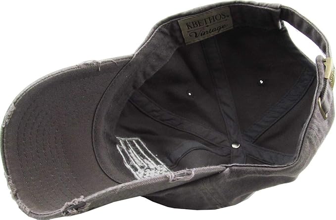 KBETHOS Flag USA America Military Thin Blue Line Thin Red Line Vintage Distressed Baseball Cap Dad Hat Unisex Adjustable…