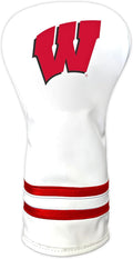 Team Golf NCAA White Vintage Driver Golf Club Headcover, Form Fitting Design, Retro Design