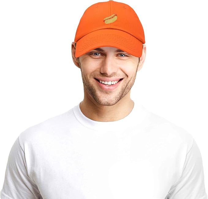 DALIX Hot Dog Hat Embroidered Mens Womens Baseball Cap
