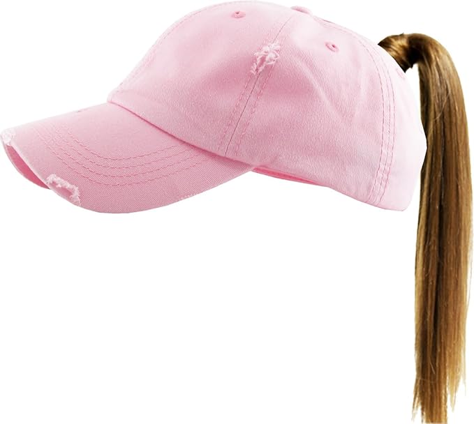 Classic Plain Ponytail Messy High Bun Headwear Adjustable Cotton Trucker Mesh Glitter Hat Baseball Cap