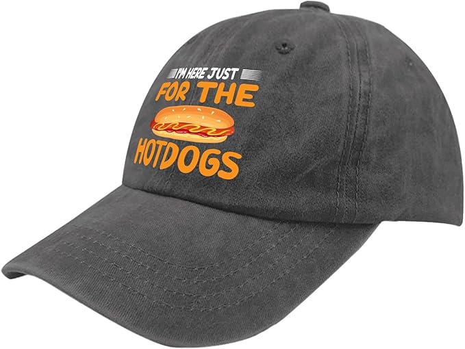 I'm JUST HERE for The Hotdogs Hats for Men Baseball Caps Trendy Washed Workout Hats Light Weight
