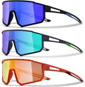 3PACK Kids Sunglasses for 6-14 Boys Girls, Youth Baseball and Cycling UV400 Protection Goggles