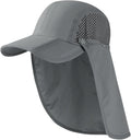 BASSDASH UPF 50+ Foldable Fishing Hat Baseball Cap with Removable Neck Flap Portable for Men Women Golf Hiking
