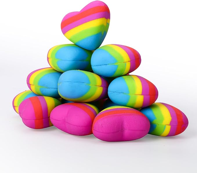 AmoreAngel Crafts 16 Pcs Heart Shaped Erasers，Pencil Erasers，Easy to Hold by AmoreAngelCRAFTS