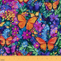Butterfly Upholstery Fabric for Chairs Colorful Butterflies Fabric by The Yard 109"x63", Aesthetic Flowers Rustic Dreamy Bugs Country Animal Outdoor Fabric