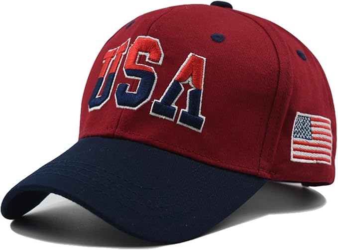 USA Flag Baseball Cap American Patriotic Trucker Hat Father Dad Mother Mom Adjustable Sportswear Hat for Men Women Adults