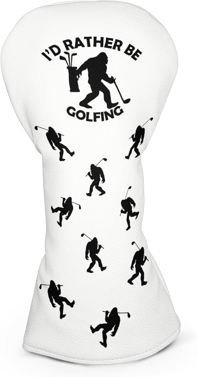 Golf Club Head Covers for Men Women, PU Leather Golf Headcover for Driver Fairway Wood and Hybrid, Funny Golf Accessories