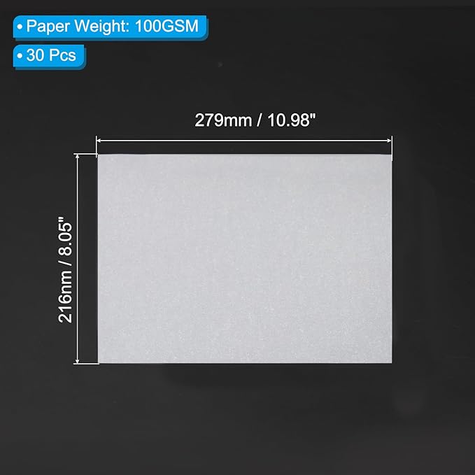 PATIKIL 30 Sheets Vellum Paper 8.5x11inches, Printable Translucent Paper 100GSM - Image 2